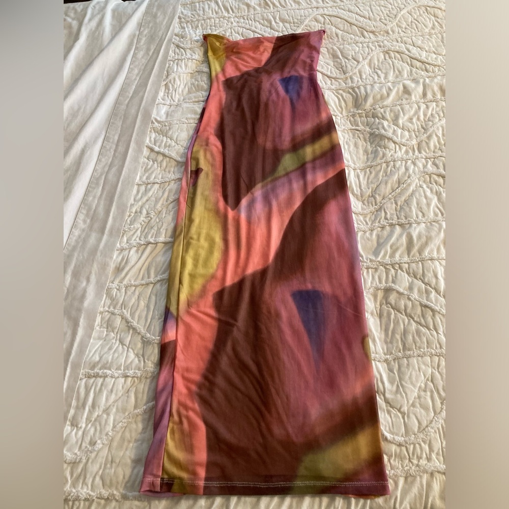 Vestique long mesh dress, size small